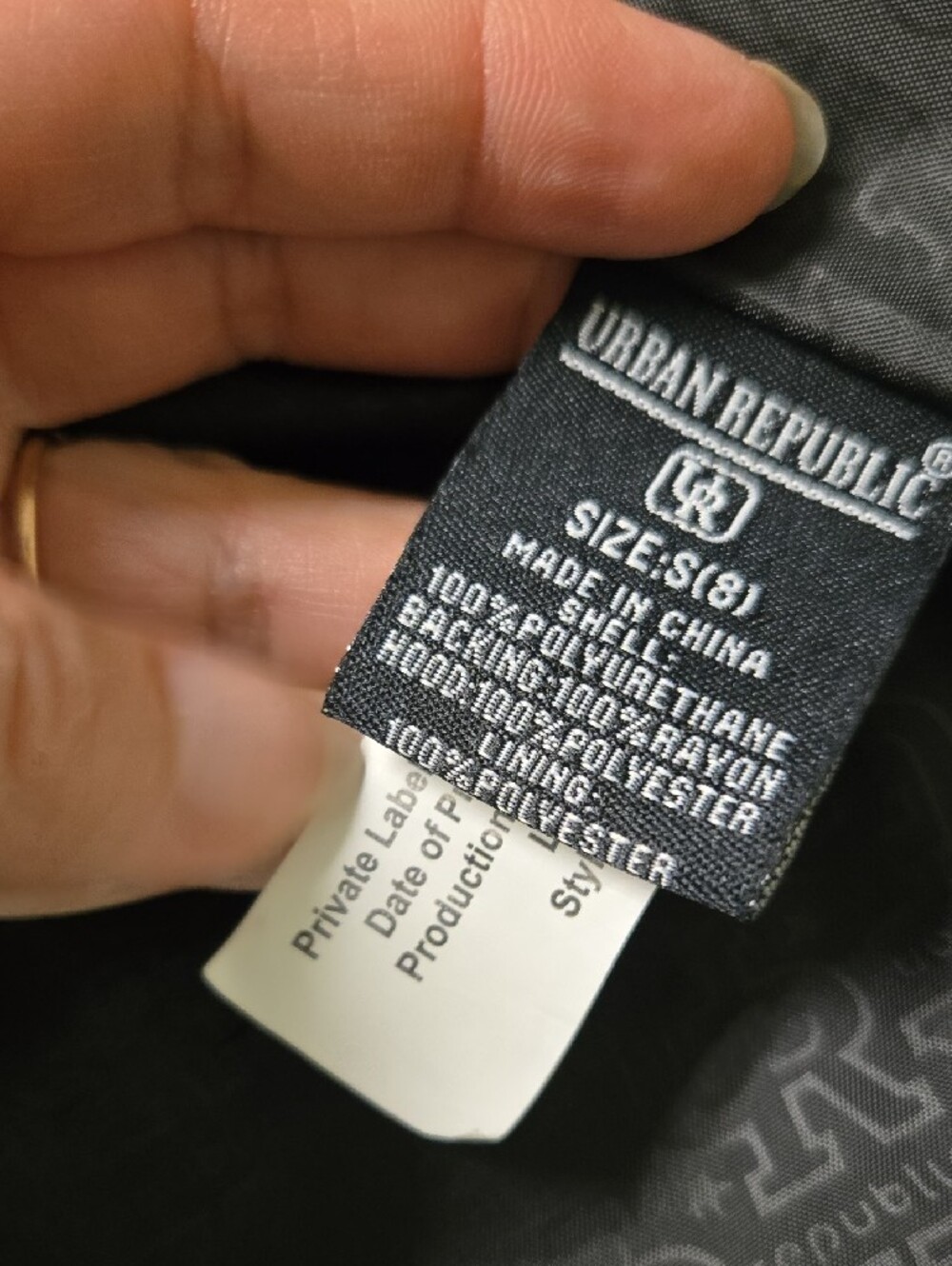 Urban Republic Black Faux Leather Moto Jacket with Hood - Picture 9 of 10